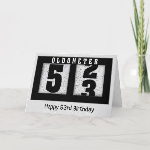 Black Odometer for 53rd Birthday    Card