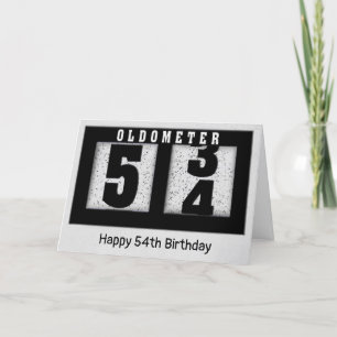 Black Odometer for 54th Birthday    Card