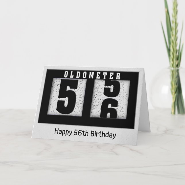 Black Odometer for 56th Birthday    Card (Front)