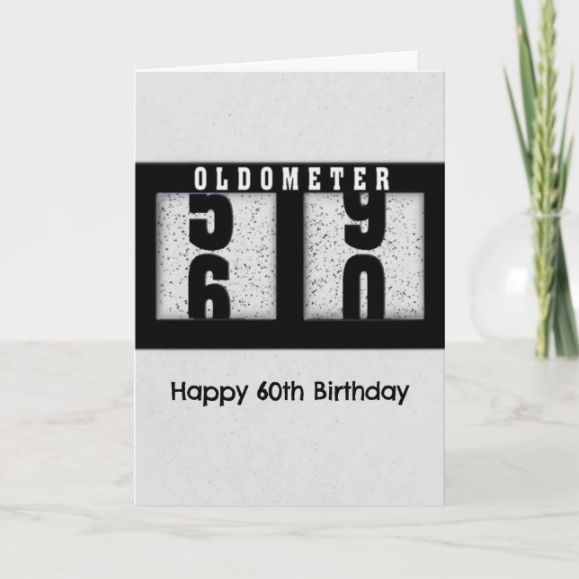 Black Odometer for 60th Birthday Humour Card (Front)