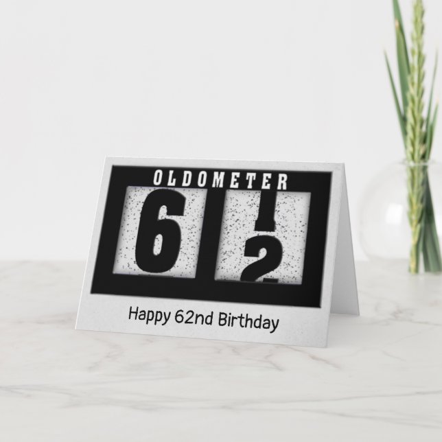 Black Odometer for 62nd Birthday   Card (Front)