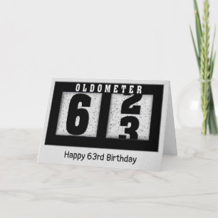 Black Odometer for 63rd Birthday Card