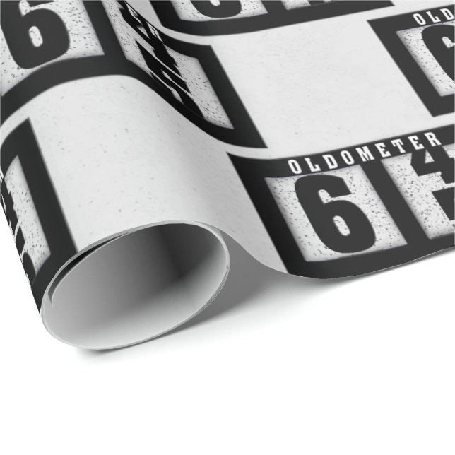 Black Odometer for 65th Birthday   Wrapping Paper (Roll Corner)