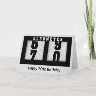 Black Odometer for 70th Birthday Card