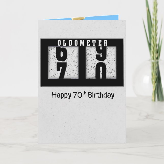 Black Odometer for 70th Birthday  Card (Front)