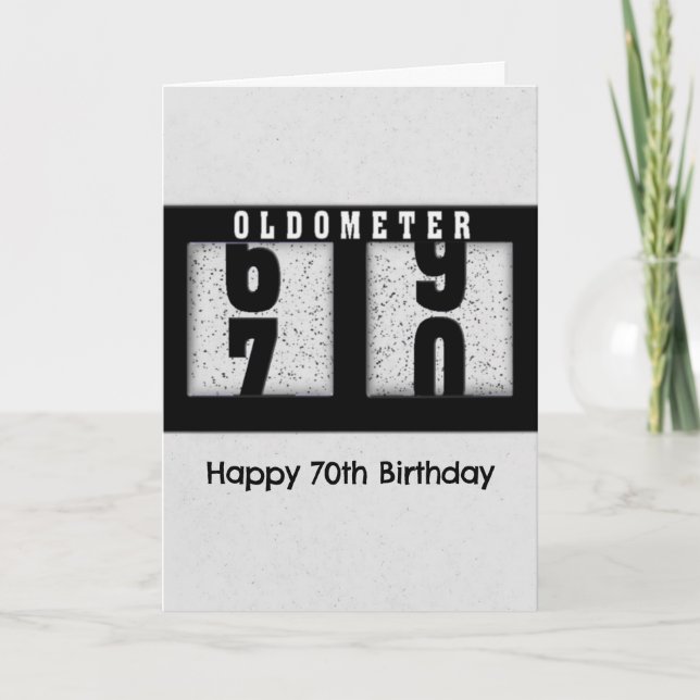 Black Odometer for 70th Birthday Humour Card (Front)