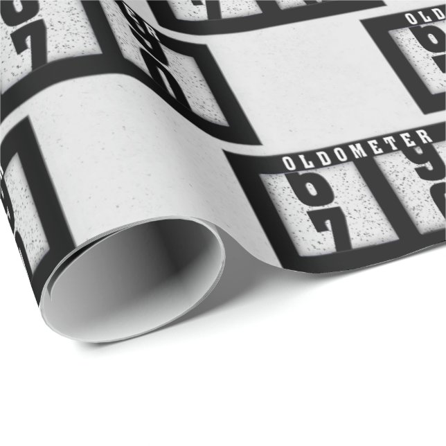 Black Odometer for 70th Birthday   Wrapping Paper (Roll Corner)