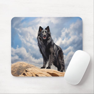 Black Old German shepherd dog Mouse Mat