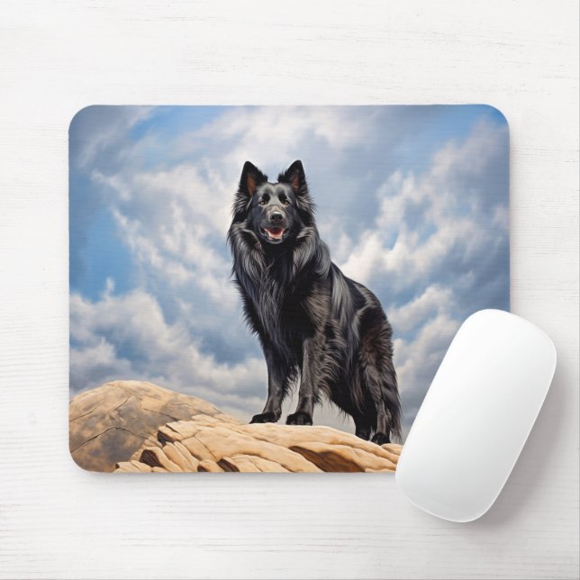 Black Old German shepherd dog  Mouse Mat (With Mouse)