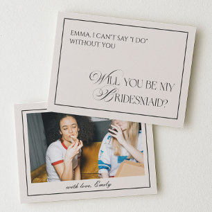 Black Old Money Will You Be My Bridesmaid Card