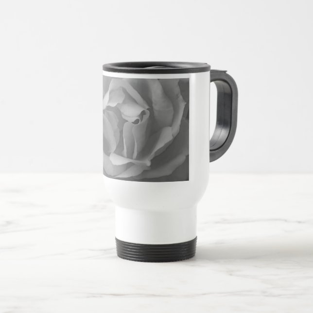 black old roses travel mug (Front Right)