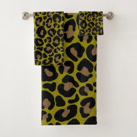 black &olive green Animal print leopard 