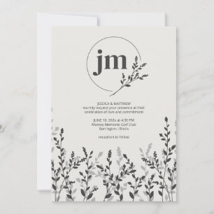 Black Olive • Rustic Wildflower Photo Wedding Invitation