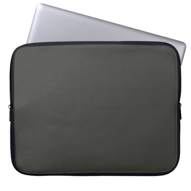 Black olive (solid colour)  laptop sleeve (Front)