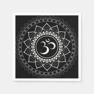 Black Om Mandala Napkin