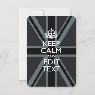 Black on Black Keep Calm and Your Text Union Jack