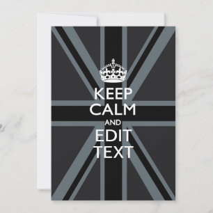 Black on Black Keep Calm and Your Text Union Jack