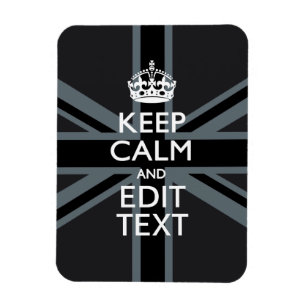 Black on Black  Keep Calm Get Your Text Union Jack Magnet