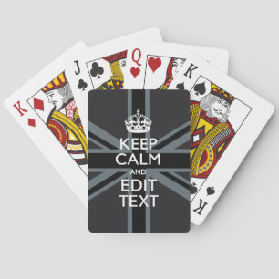 Black on Black  Keep Calm Get Your Text Union Jack Playing Cards