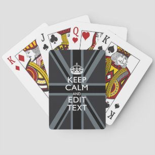 Black on Black Keep Calm Get Your Text Union Jack Playing Cards