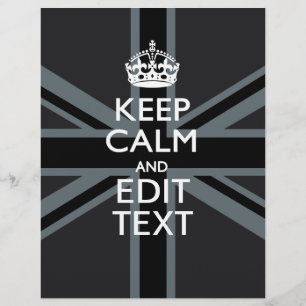 Black on Black Keep Calm Personalised Union Jack