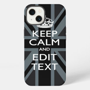 Black on Black Keep Calm Personalised Union Jack iPhone 13 Case