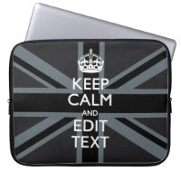 Black on Black  Keep Calm Personalized Union Jack