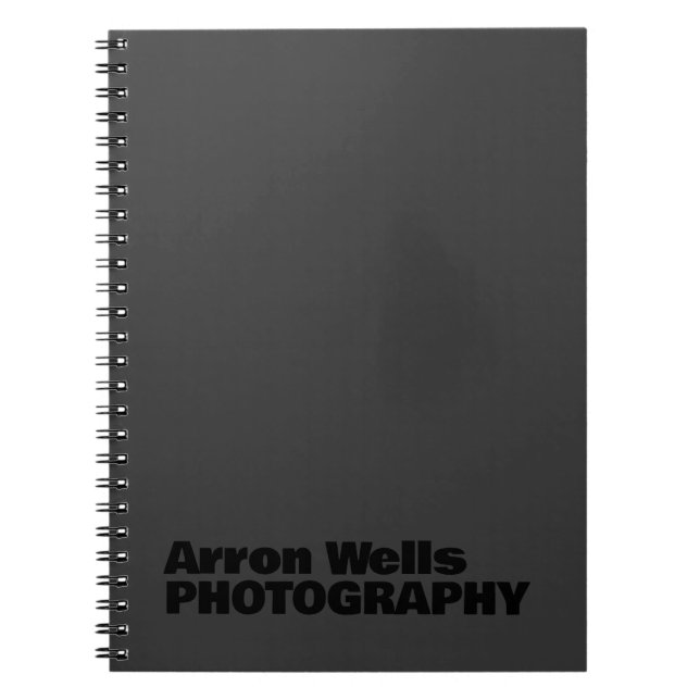 Black on Black Modern Bold Typography  Notebook (Front)