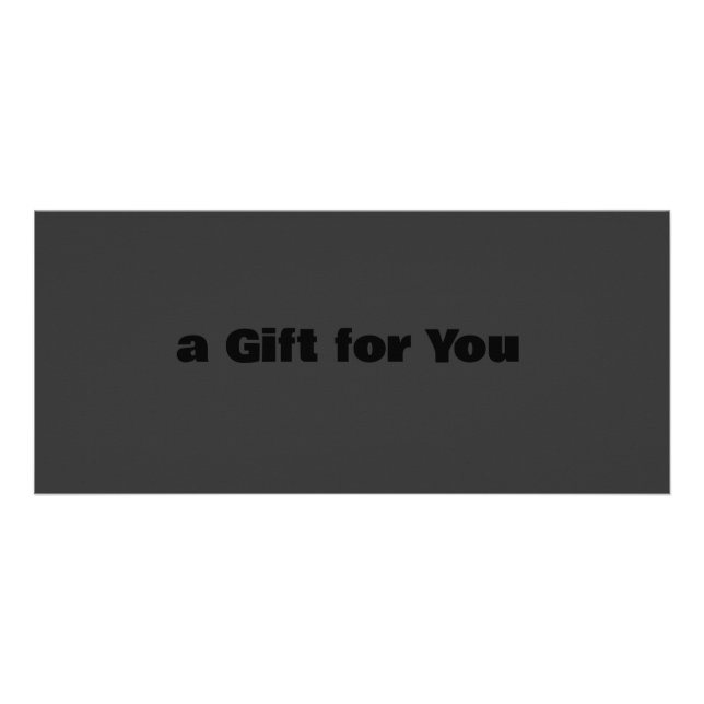 Black on Black Modern Gift Certificate (Front)