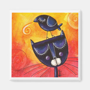 Black on Black - Square Magnet