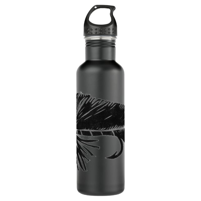 "Black on Black" Streamer Water Bottle (Front)