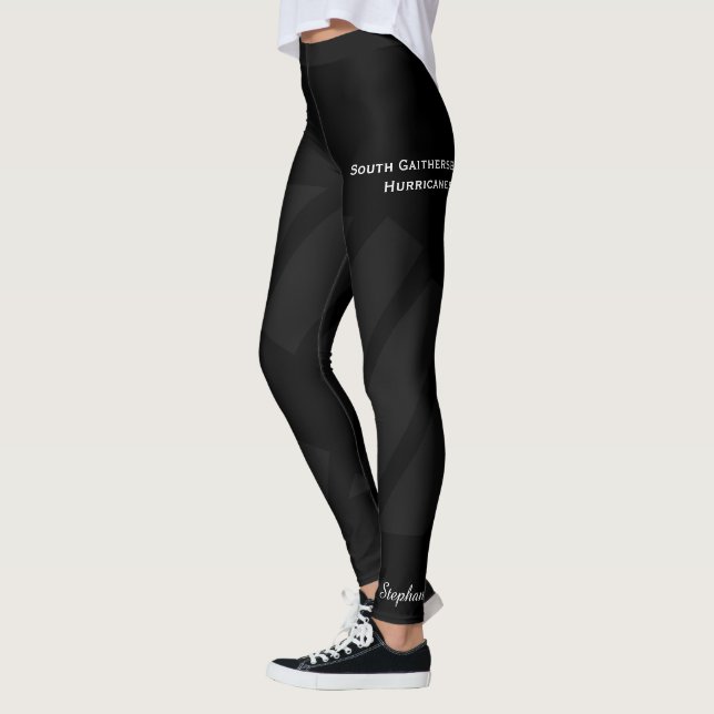 Black on Black Team/Club Leggings with Fake Shorts (Left)