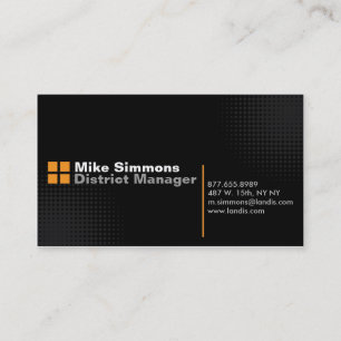 Black on Black with Orange Business Card