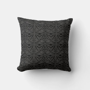 Black on Black Zebra Stripes Cushion
