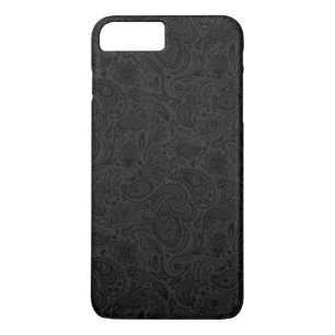 Black On Dark Grey Retro Paisley Damasks Lace 2 iPhone 8 Plus/7 Plus Case