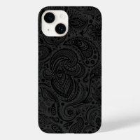 Black On Dark Grey Retro Paisley Damasks Lace