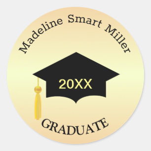 Black on Golden Brown Shades Graduate Sticker