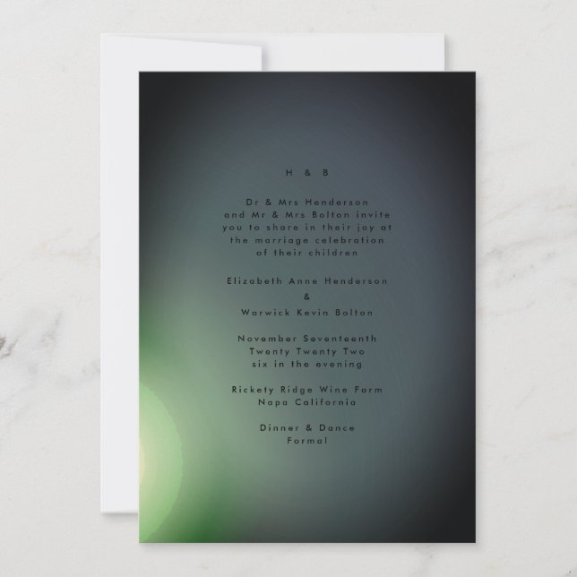 Black on Gradient Modern Minimalistic Simple Invitation (Front)