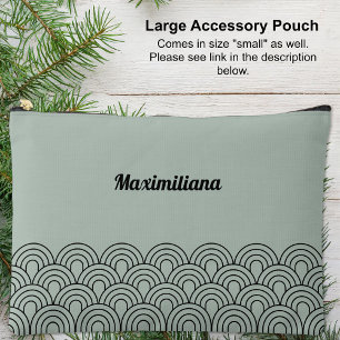 Black on Green - Arches Glam Large Accessory Pouch