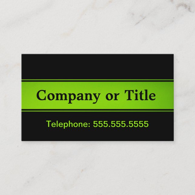 Black On Green On Black Business Card (Front)