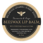 BLACK ON KRAFT Beeswax Lip Balm Label