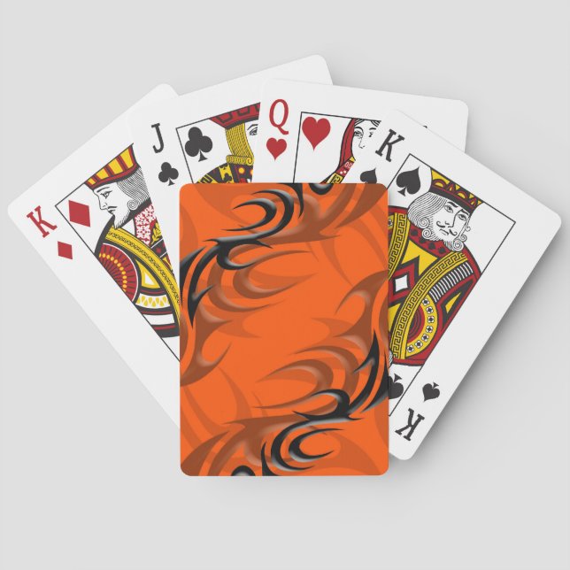 Black on Orange "Smoke" Playing Cards (Back)