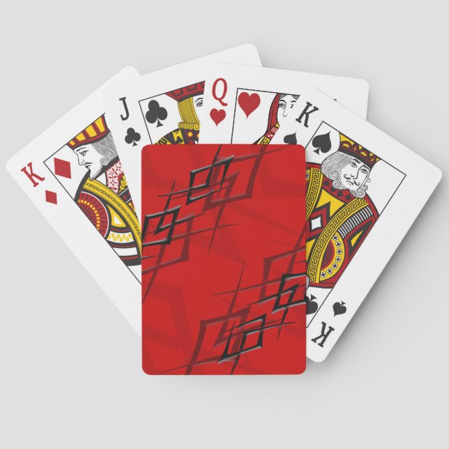 Black on Red "Thorn" Playing Cards (Back)