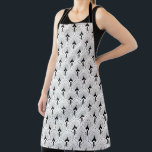 Black on white art-deco geometric pattern apron<br><div class="desc">Black on white art-deco geometric retro pattern.</div>
