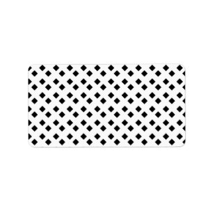 Black on White Diamond Design Label