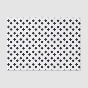 Black on White Diamond Design Tissue Paper