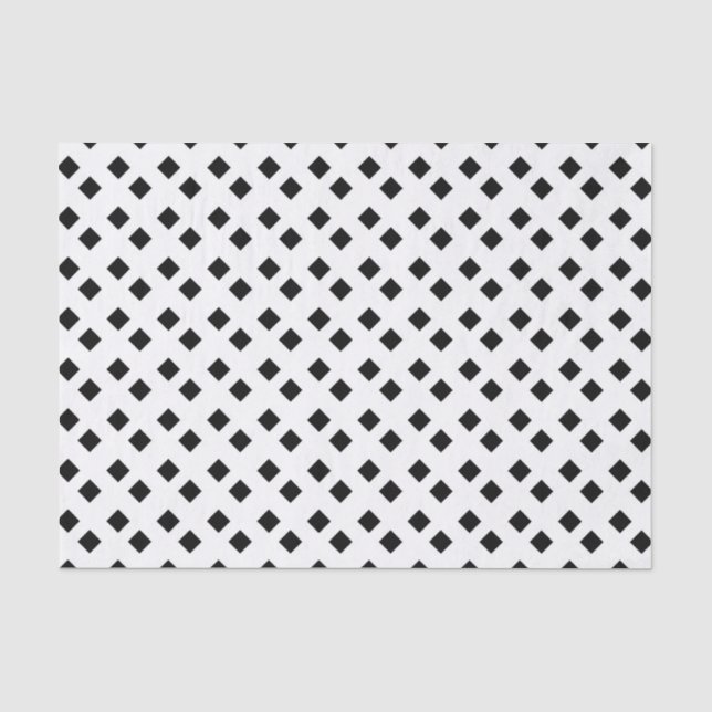 Black on White Diamond Design Tissue Paper (Front)