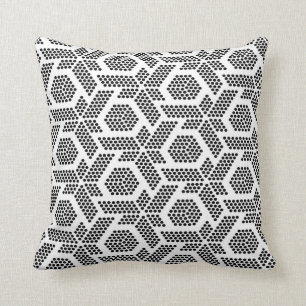 Black on white dotted Geometric pattern Cushion