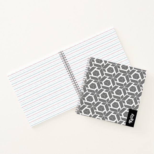 Black on white dotted geometric pattern notebook (Inside)