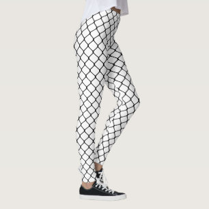 Black on White Fishnets Leggings